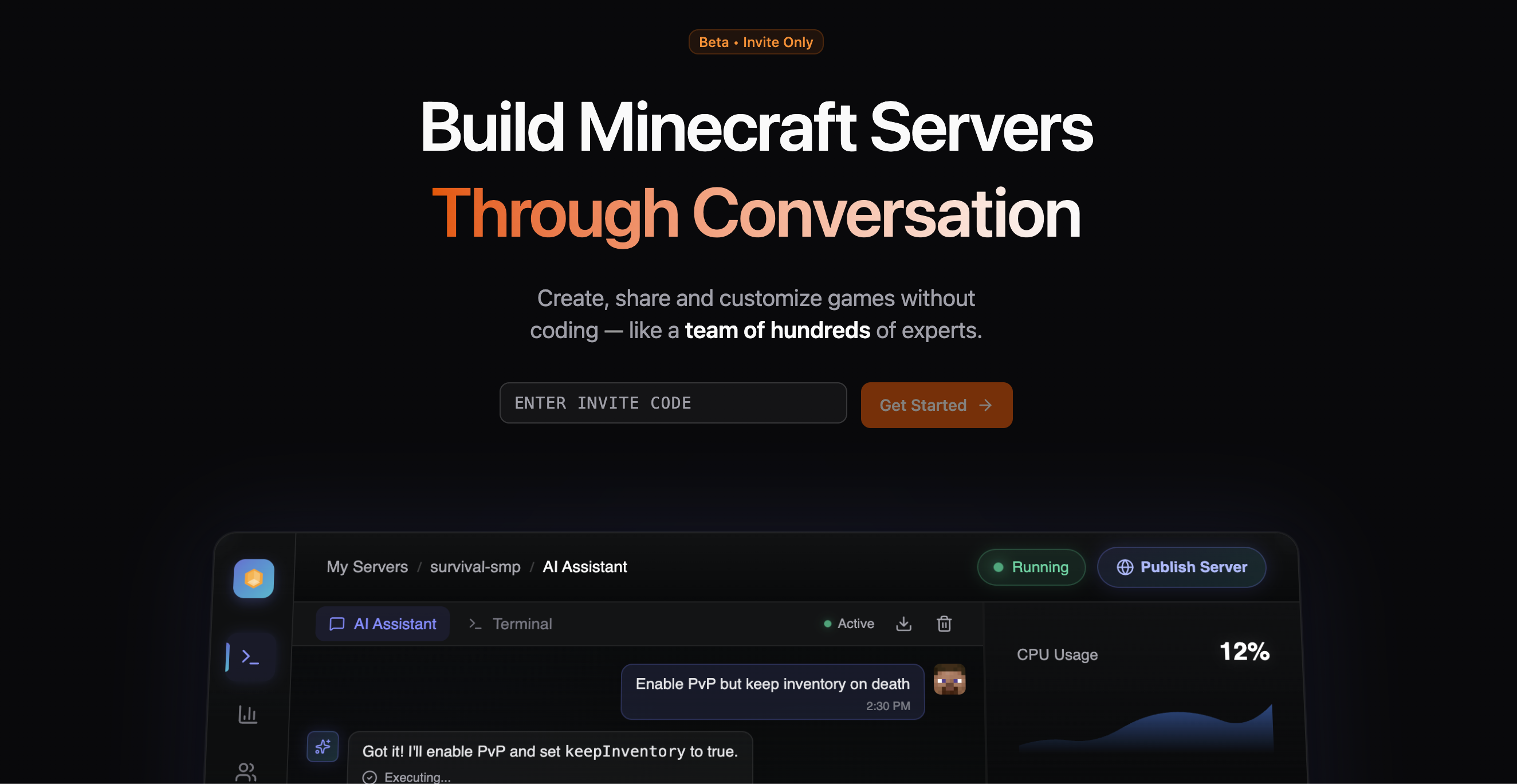 AI Minecraft Servers